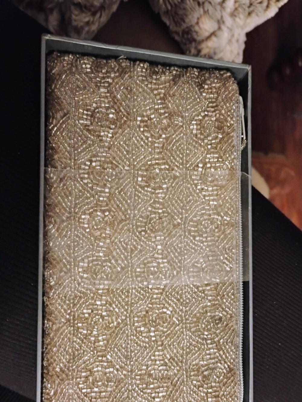 Amanda Smith Beaded Evening Wristlet / Clutch – Champagne Gold